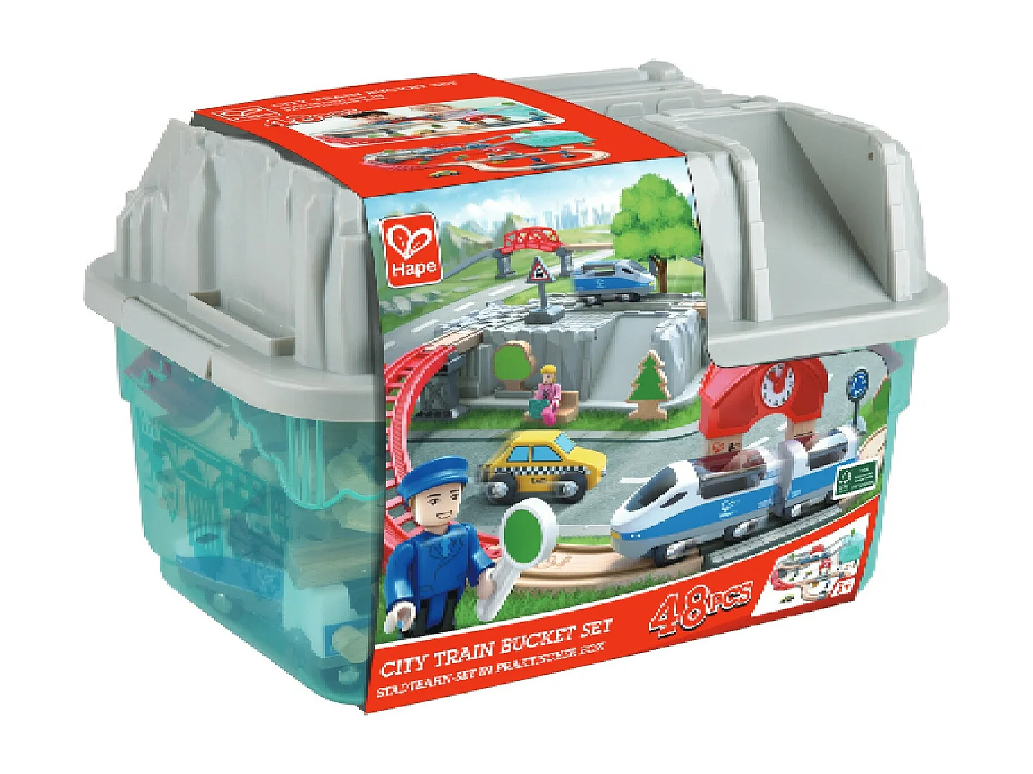 Coffret train de la ville 2 en 1 - 84,2 x 75,6 x 19,1 cm - À partir de 3 ans