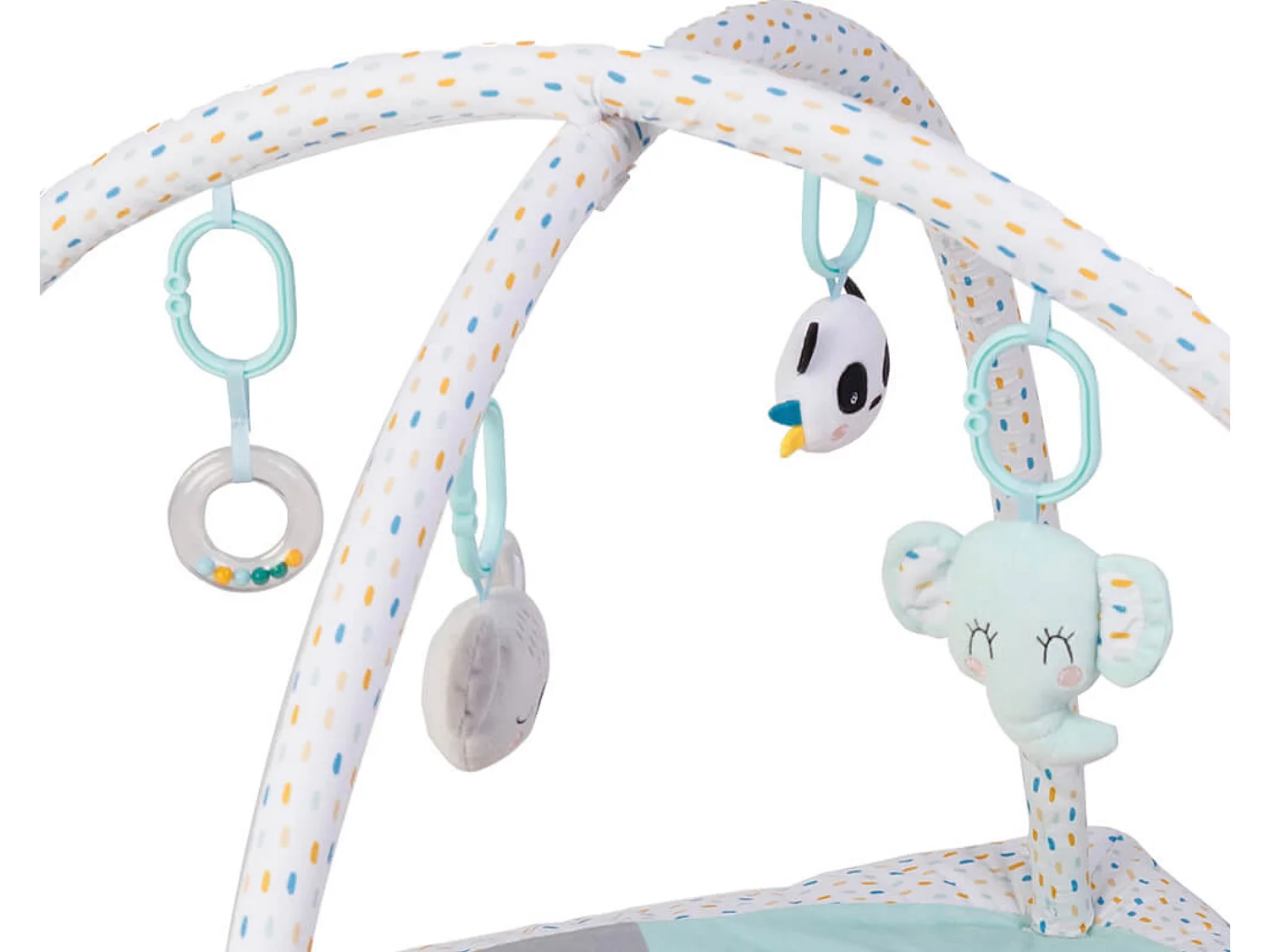 Babyspielmatte mit sensorischen Stofftieren – von 0 bis 3 Jahren