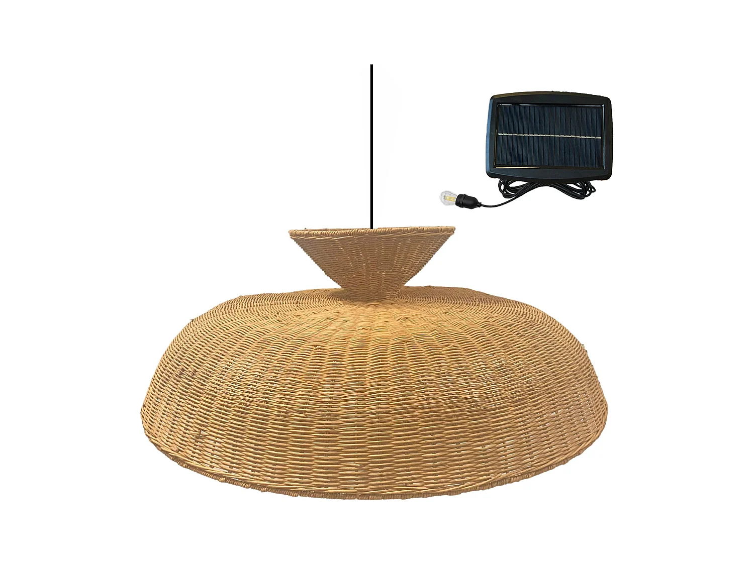 Suspension solaire bohème DARMA Bois Rotin D80 CM