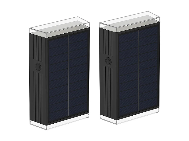 Lot de 2 projecteurs solaires RODY Noir Plastique H18 cm