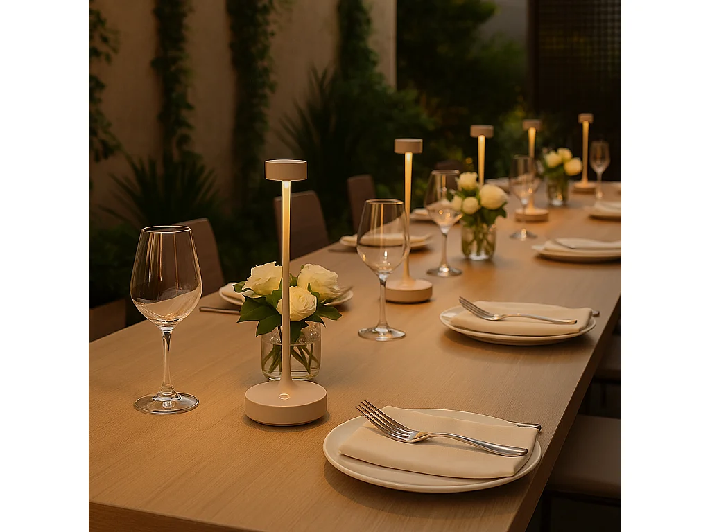 Lampe de table sans fil LED RUBY Crème Aluminium 25 cm