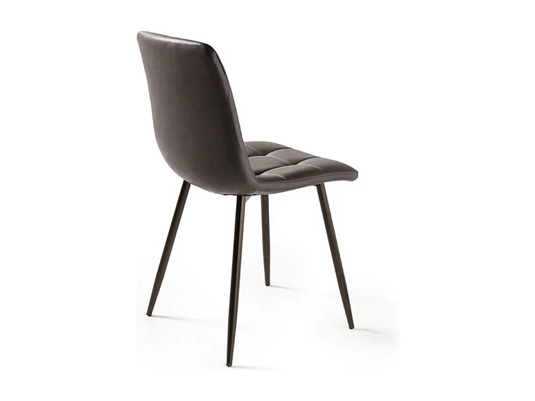 Conjunto de 4 sillas modernas marrones "Siviglia" estructura de metal pintado asiento en ecopiel efecto soft touch