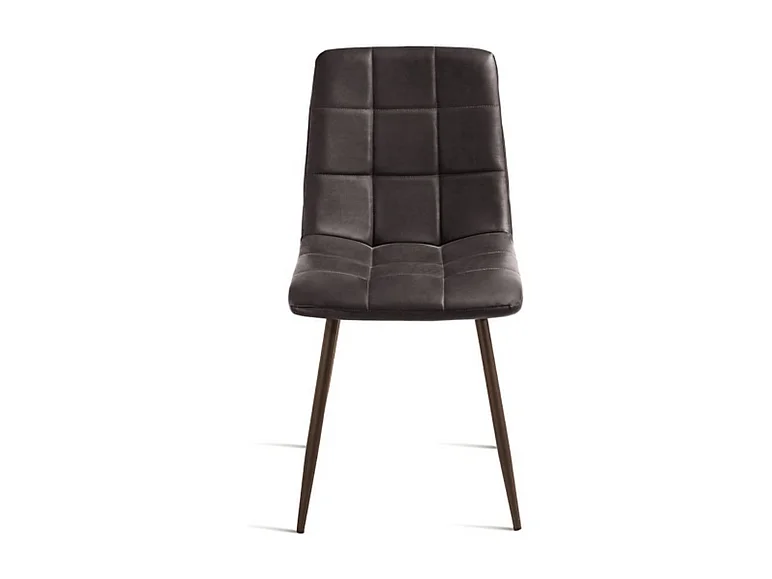 Set van 4 moderne bruine stoelen "Siviglia" geverfd metalen frame zitting in eco-leer soft touch effect