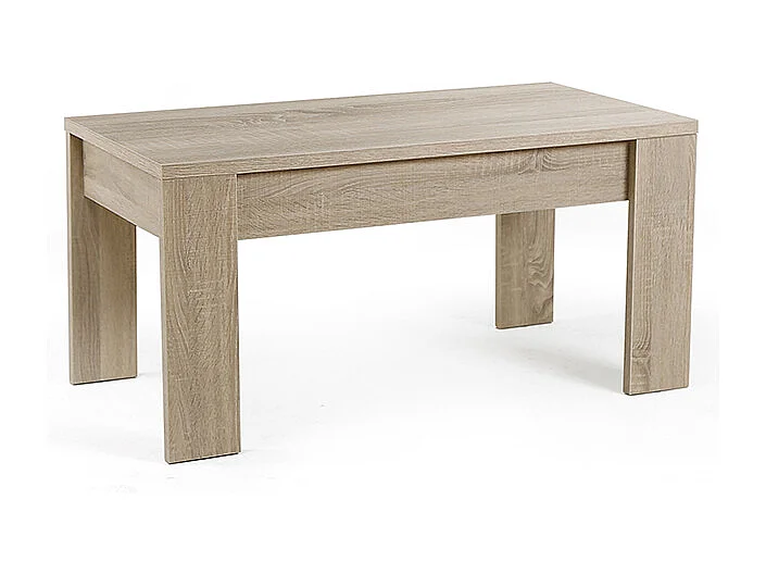 Buyqualia Mesa de Centro de Madera Rectangular elevable con Compartimento bajo Tapa Color (Roble) 51/63x105x55 cm