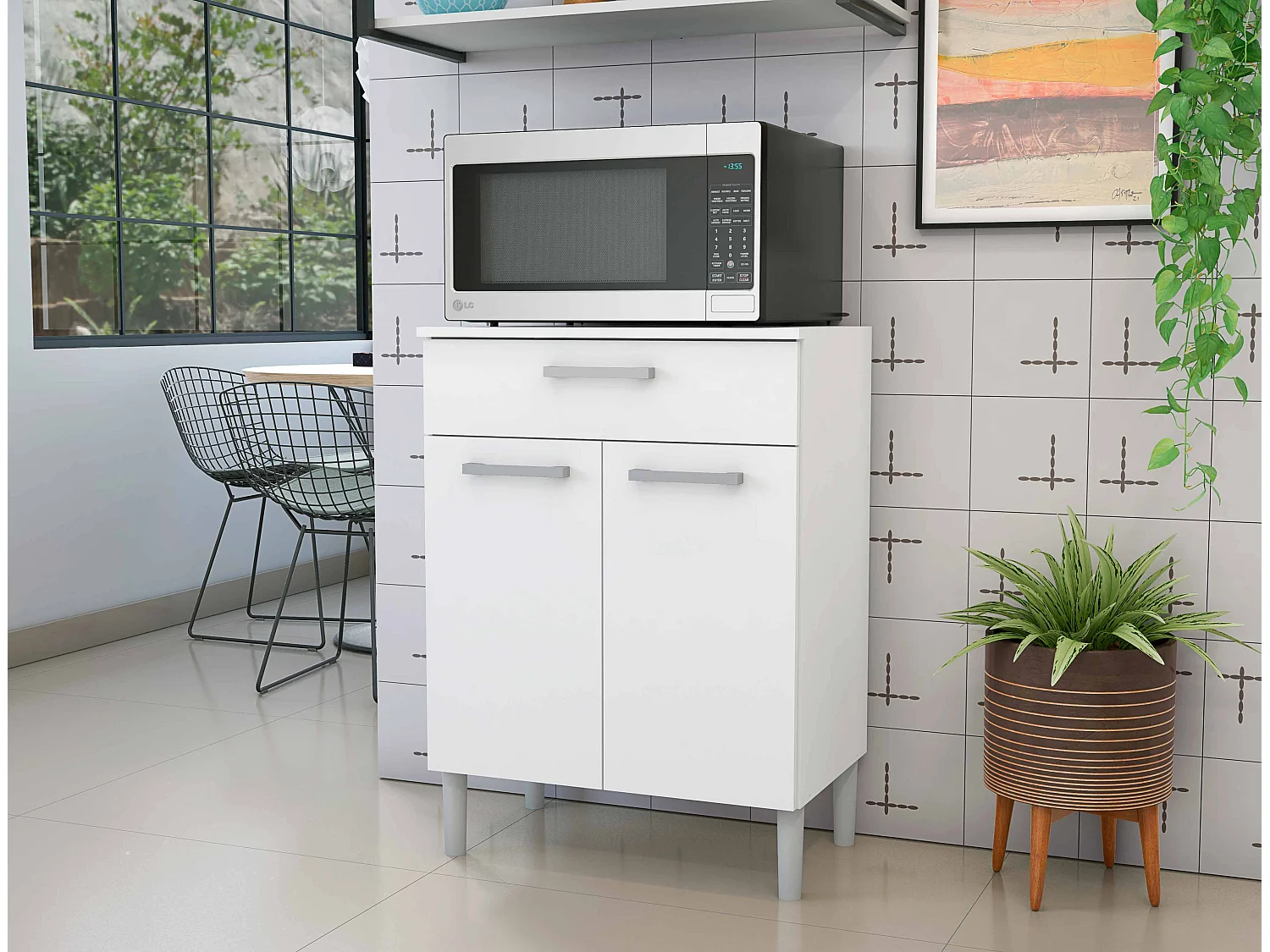 Armario para microondas - 1 cajón - 2 puertas - Buyqualia