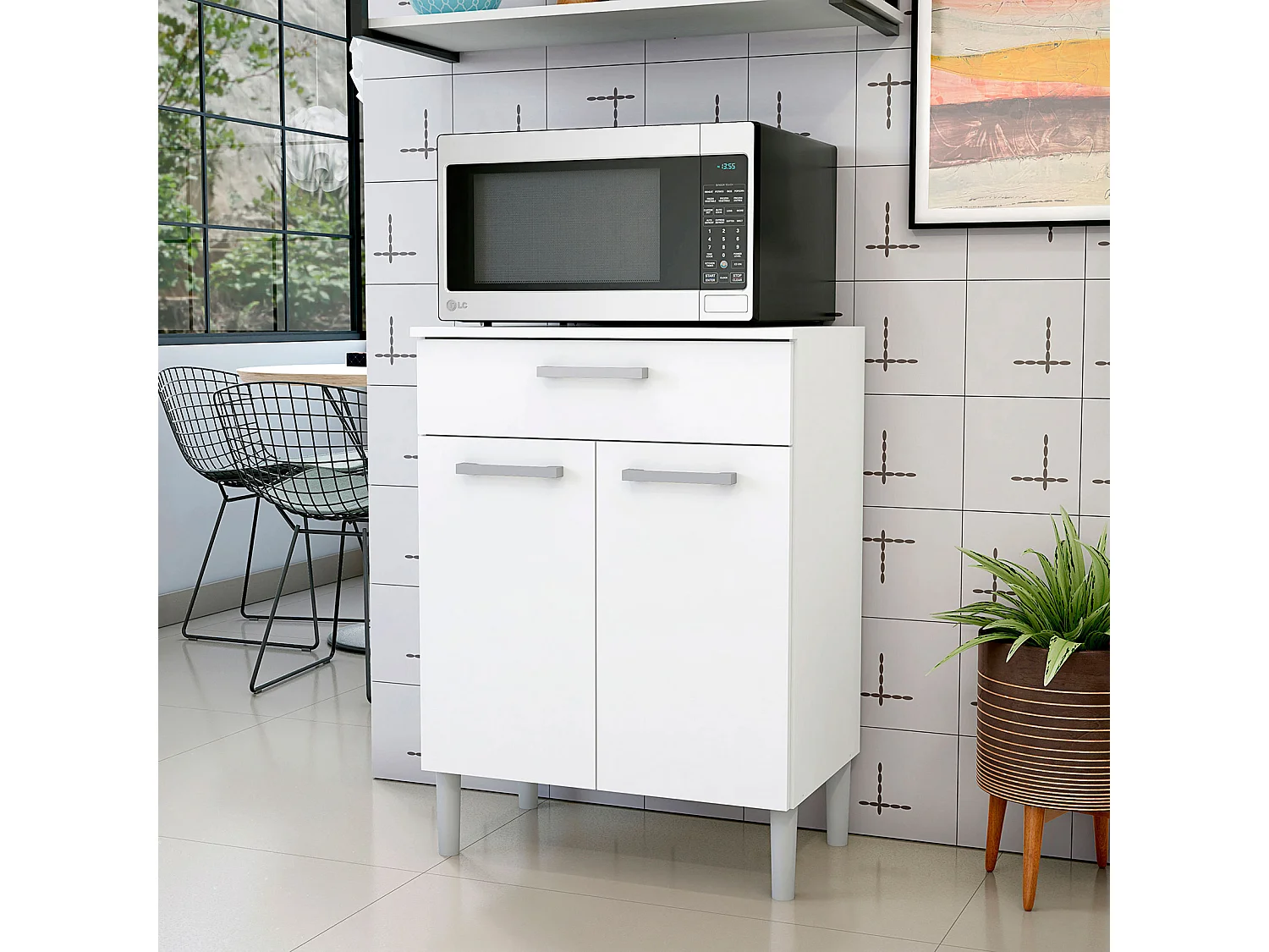 Armario para microondas - 1 cajón - 2 puertas - Buyqualia