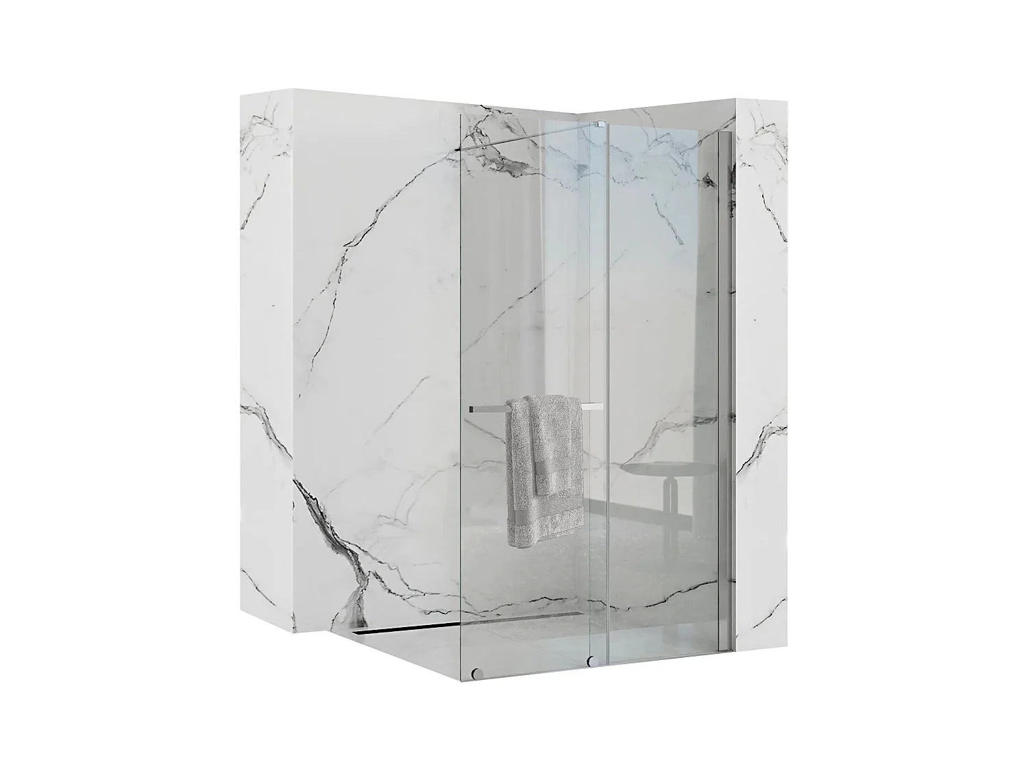 Paroi De Douche Rea Cortis 100 Chrom