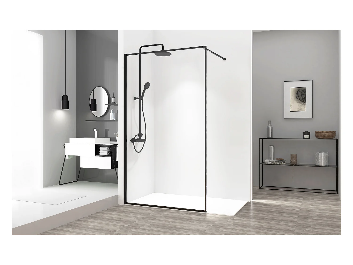 Parede De Chuveiro Rea Bler 70 Czarny