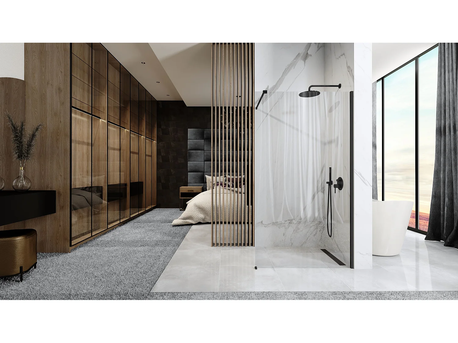 Paroi De Douche Rea Aero 100 Czarny