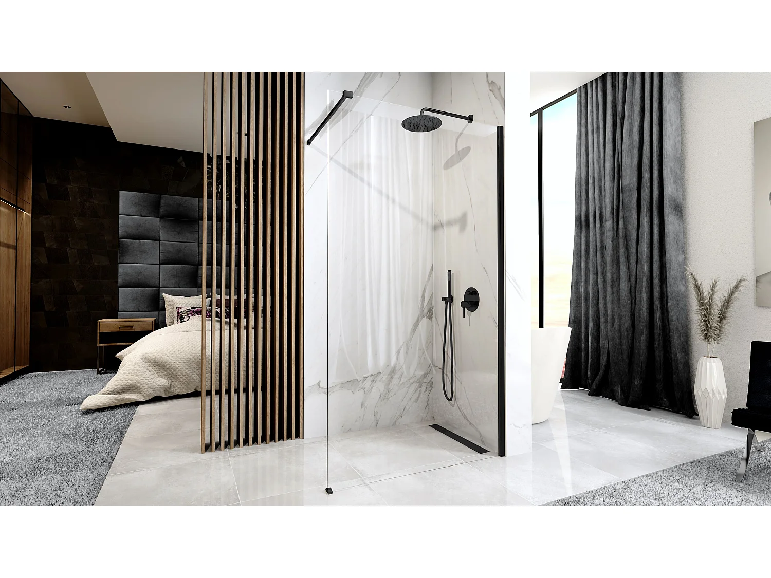 Paroi De Douche Rea Aero 100 Czarny