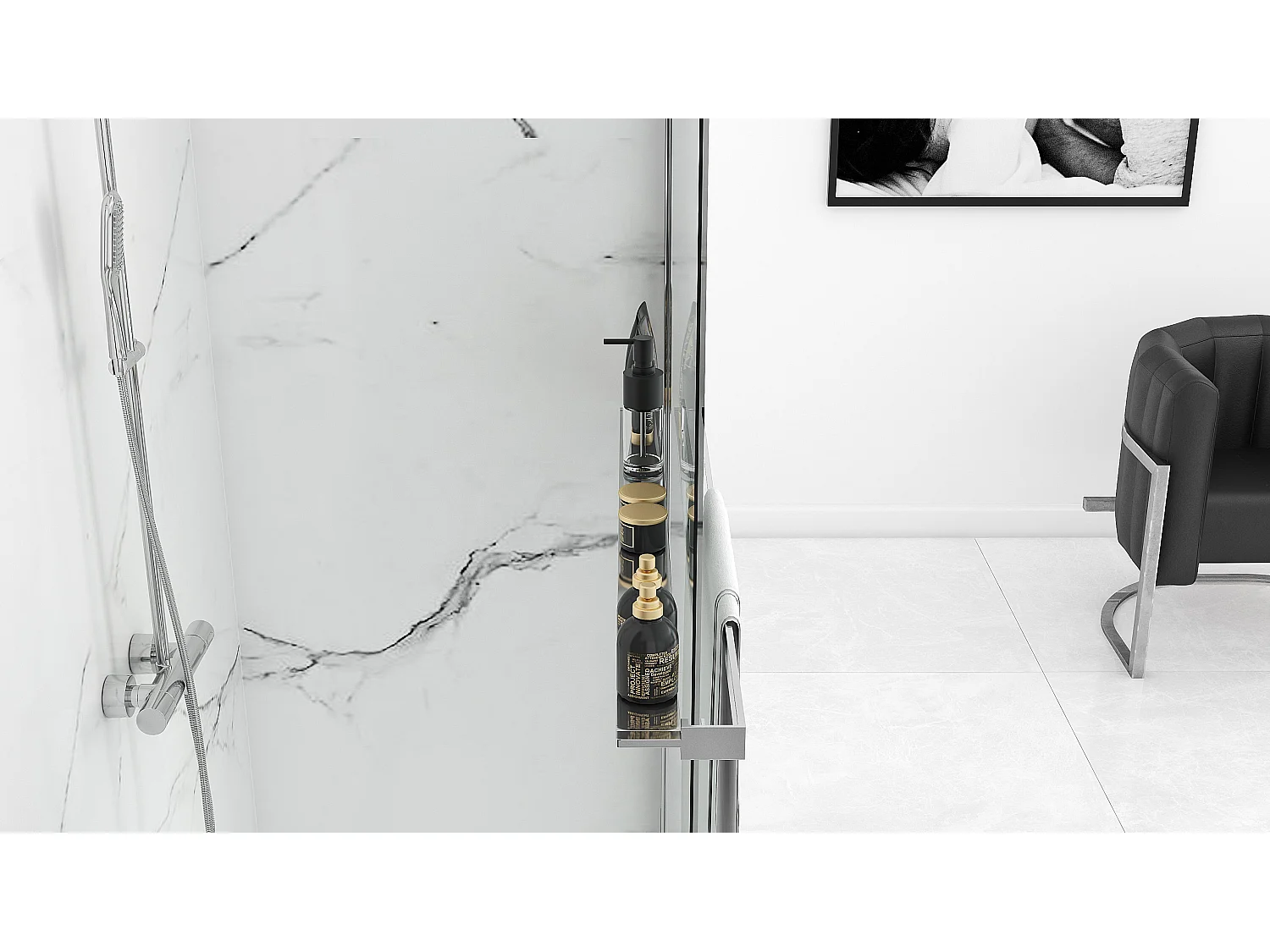 Paroi De Douche Rea Aero 80 Chrom