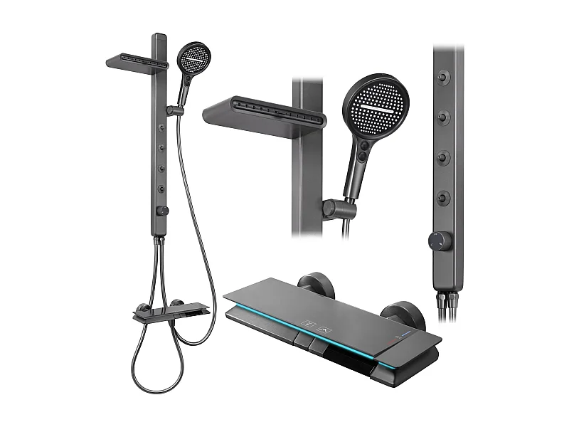 Kit De Douche Rea Karl Thermostat Titanium