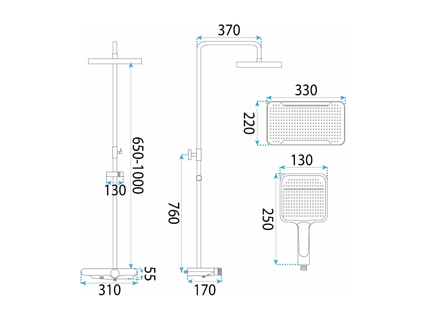 Kit De Douche Rea Bari White