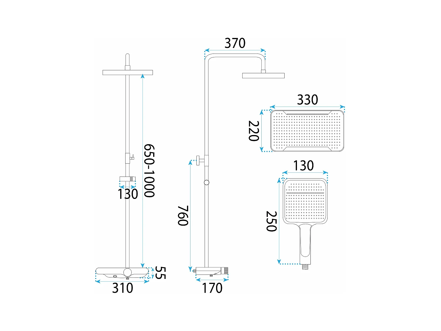 Kit De Douche Rea Bari Titanium