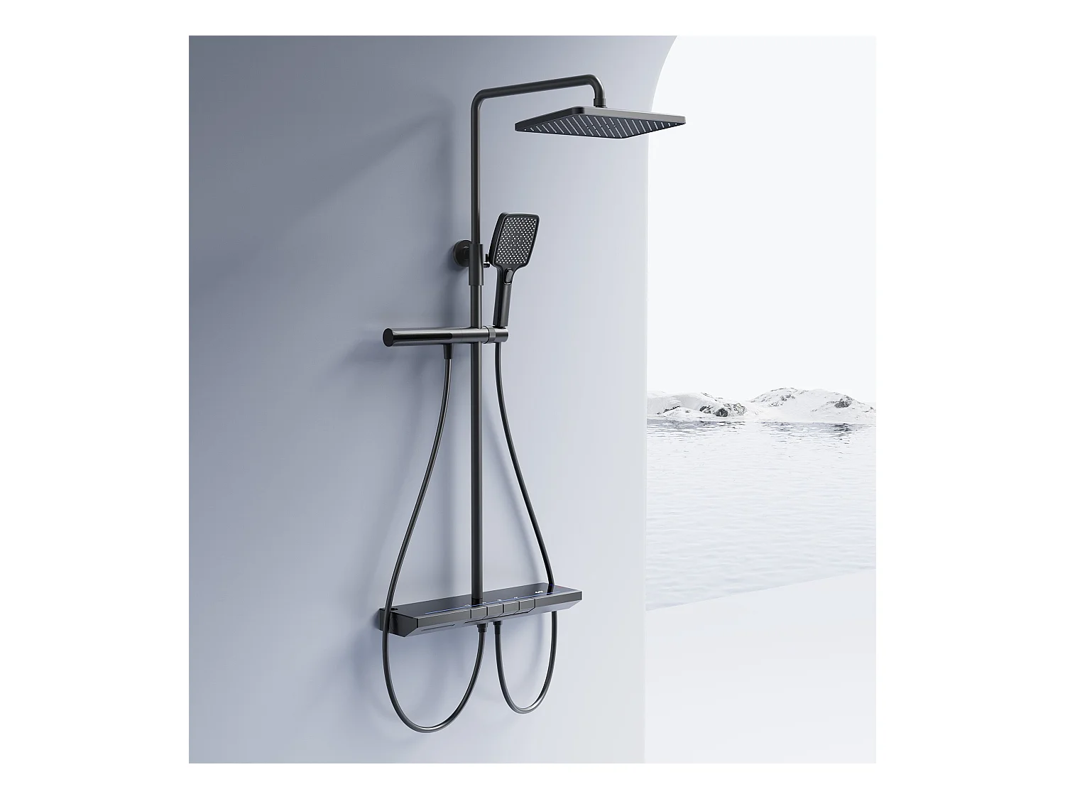 Kit De Douche Rea Pedro Thermostat Titanium