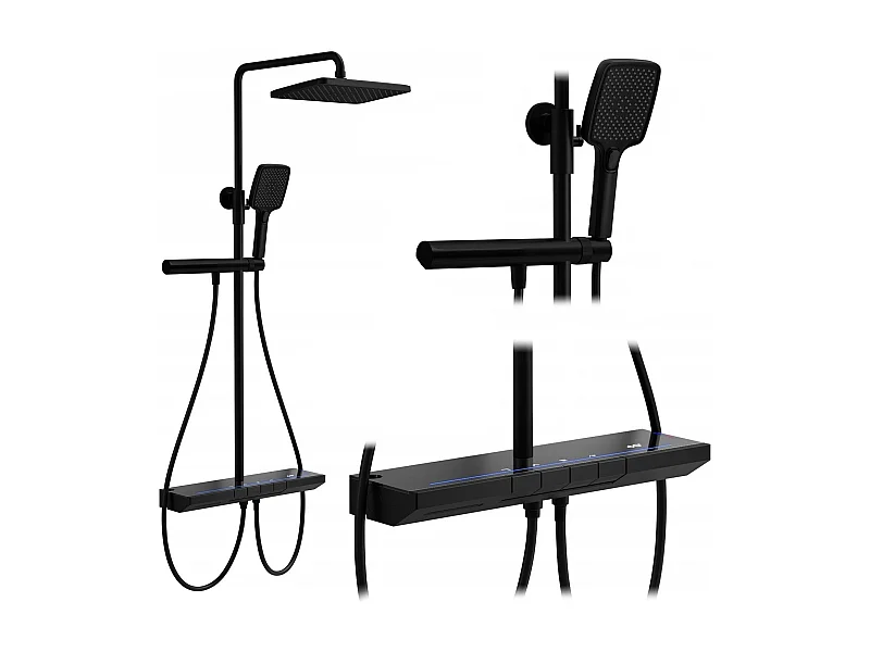 Set Doccia Rea Pedro Thermostat Black