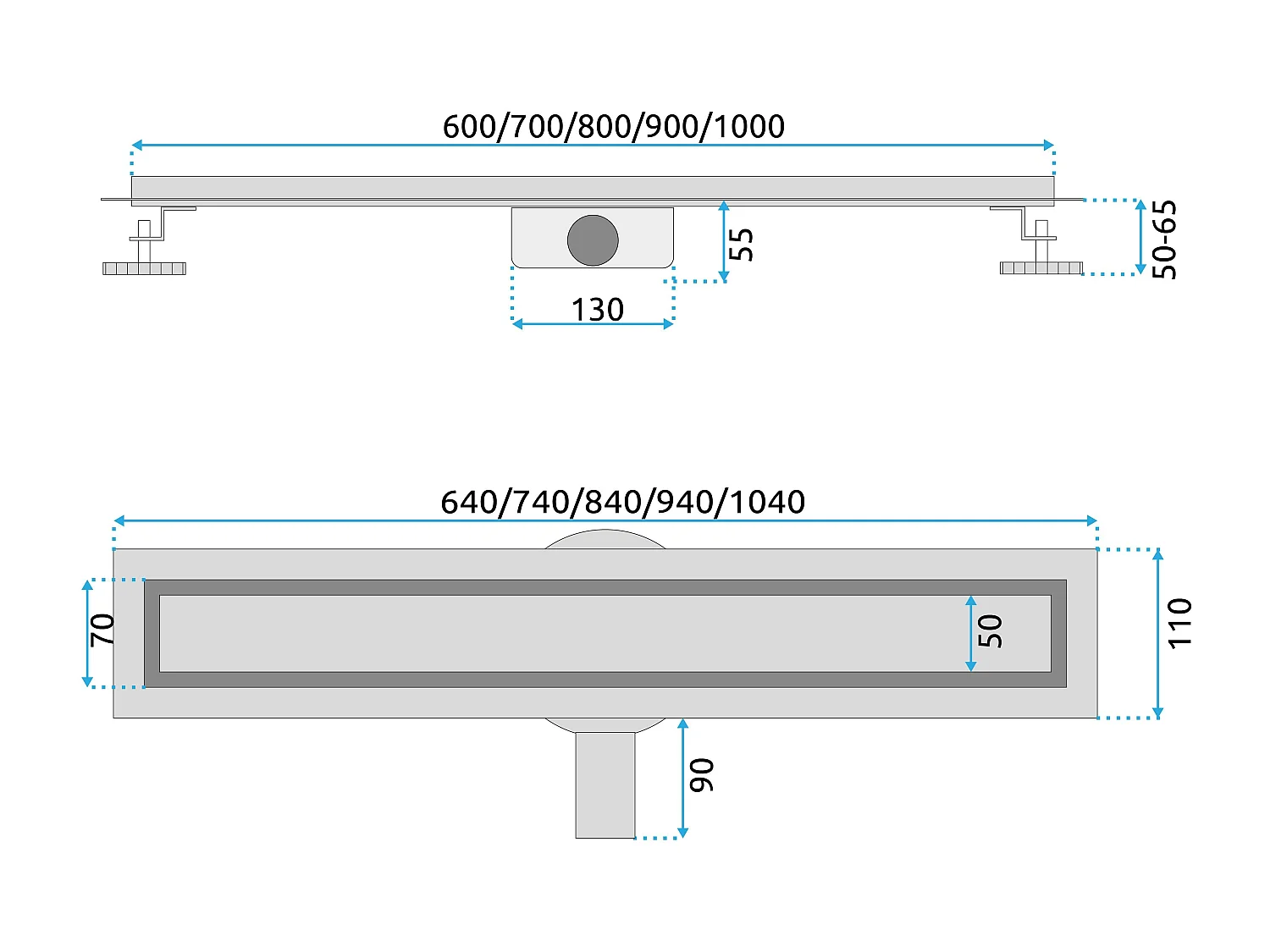 Drain Linéaire Rea Neox Pro 600 Brush Copper