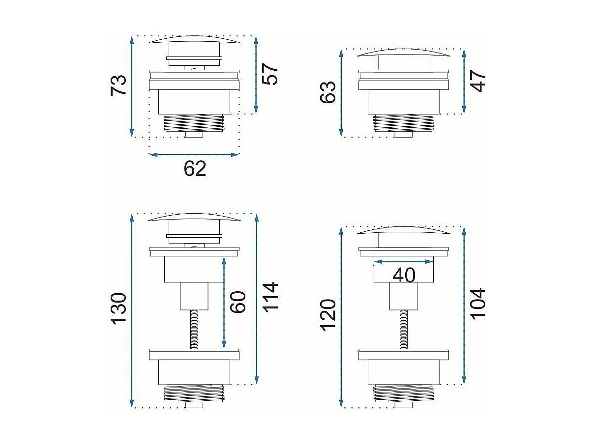 Tampa De Lavatório Click-Klak Rea Brush Copper
