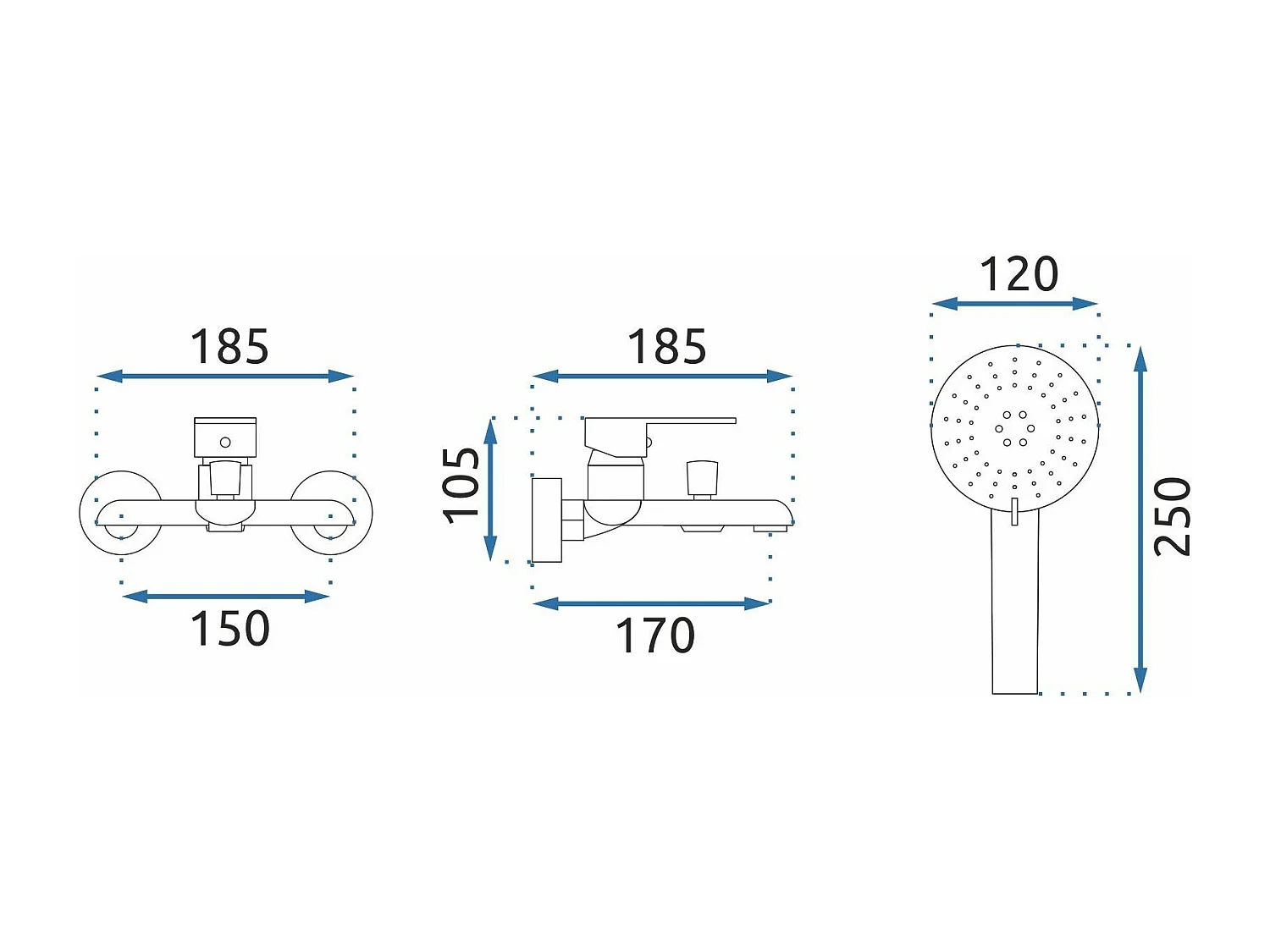 Robinet De Baignoire Rea My1805-3G Bloom Gold