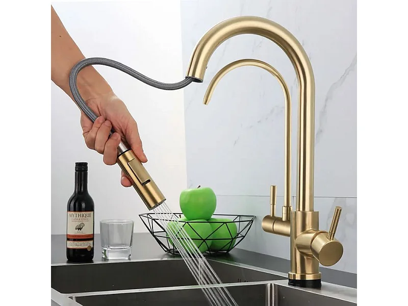 Robinet De Cuisine Rea Eco Fresh Brush Gold