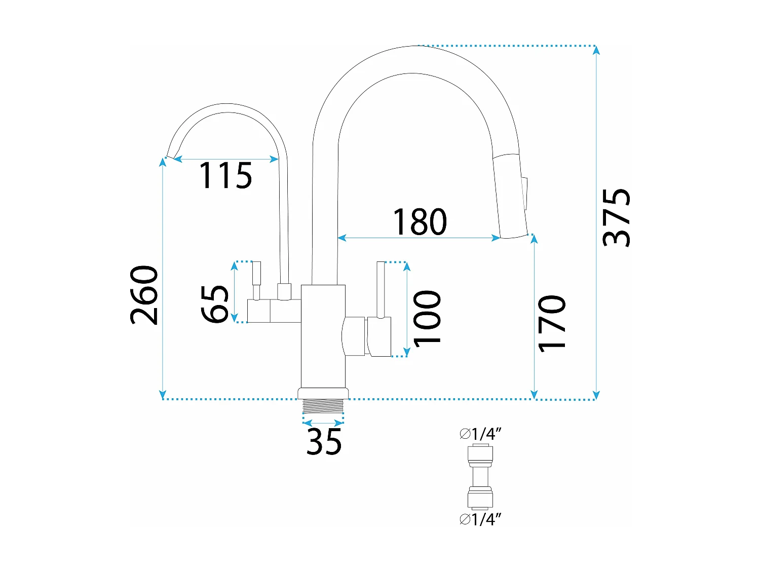 Robinet De Cuisine Rea Eco Fresh Brush Nickel