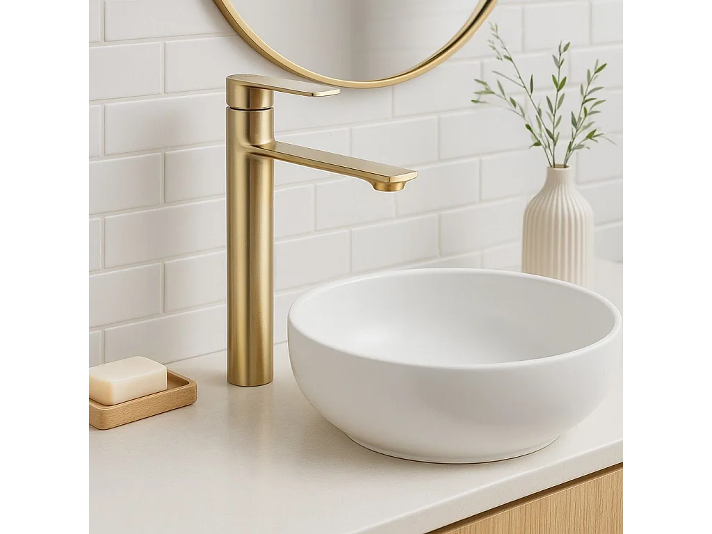 Robinet De Lavabo Rea My1902-21Gg Storm High Brush Gold