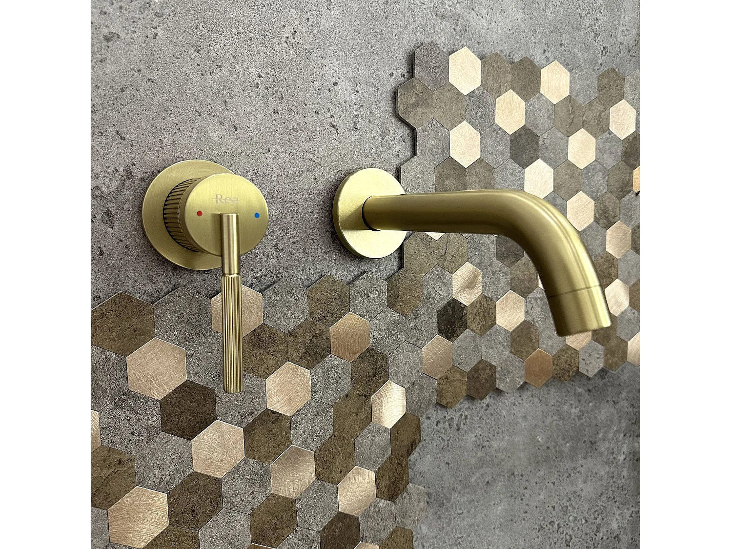 Robinet De Lavabo Encastré Rea Argon Js-622704-1Bg Brush Gold