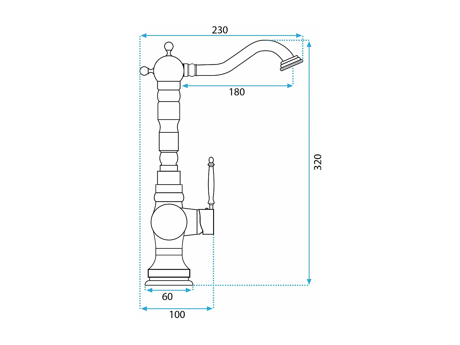 Robinet De Cuisine Rea Venice High Brown