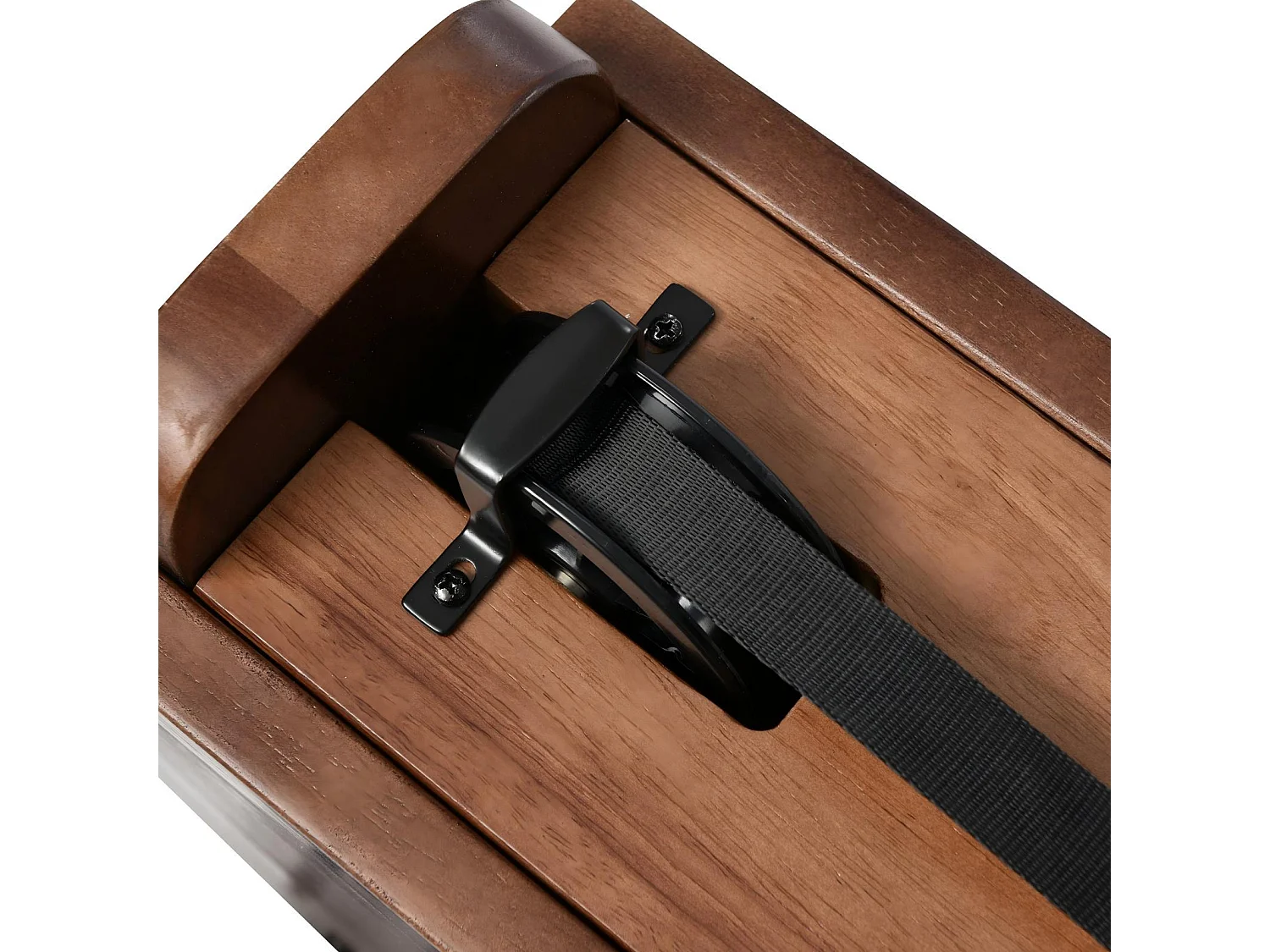 Opvouwbare houten roeitrainer, met APP, waterbestendig, dubbele glijbaan, stil en soepel, max. belasting 150 kg, 210x52x51cm