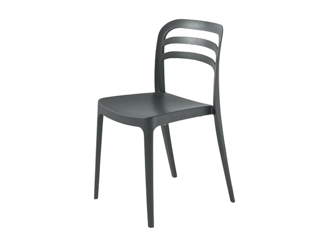 Set de 4 chaises "Guapa" en polypropylène anthracite cm 50x51 82h