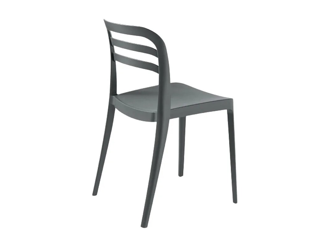 Set de 4 chaises "Guapa" en polypropylène anthracite cm 50x51 82h