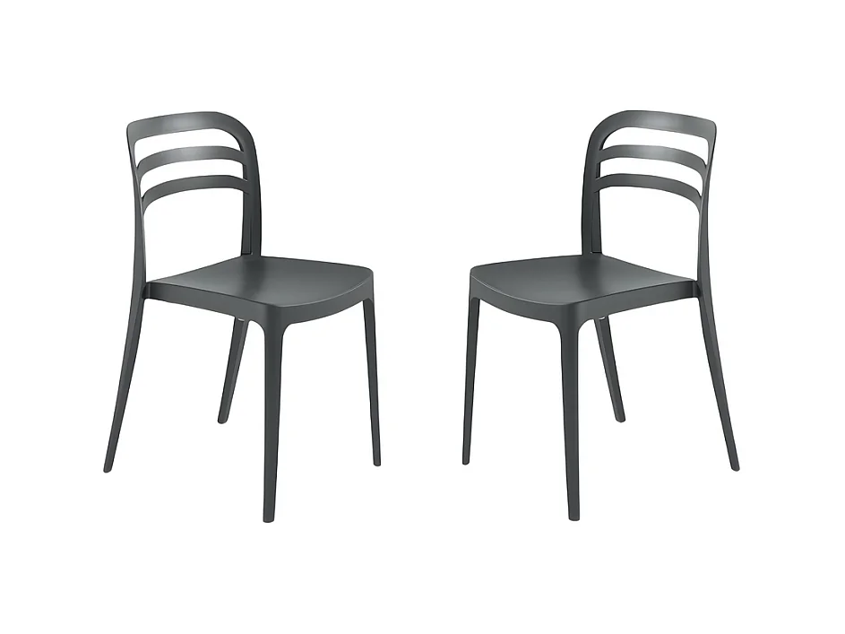 Set de 4 chaises "Guapa" en polypropylène anthracite cm 50x51 82h