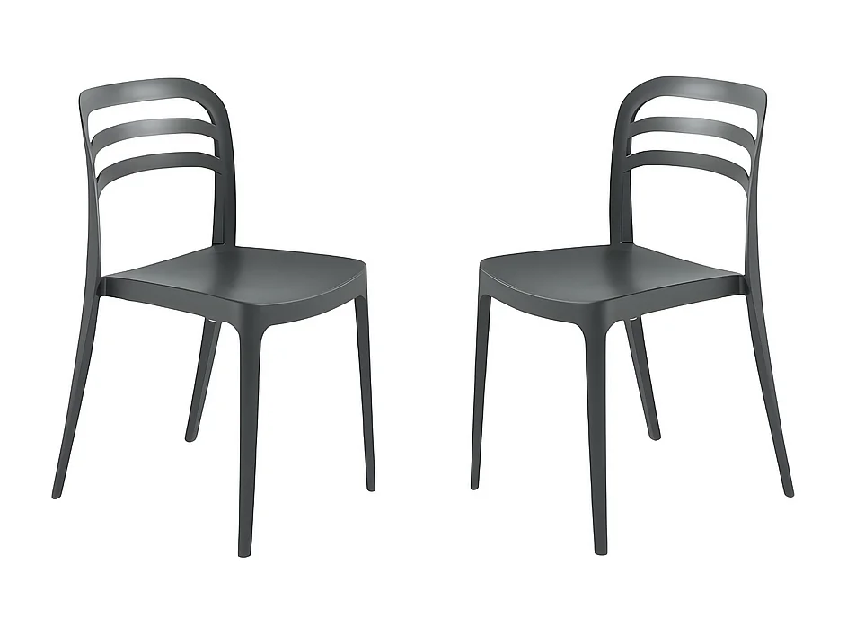 Conjunto de 4 cadeiras de jantar antracite "Guapa" em polipropileno cm 50x51 82h