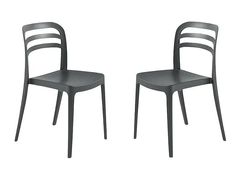 Set von 4 Esszimmerstühlen anthrazit "Guapa" aus Polypropylen 50x51 82h