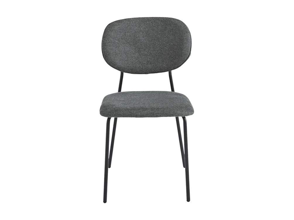 Conjunto de 2 sillas modernas antracita "Nika" con revestimiento de tela y estructura de metal cm 48x54 86h