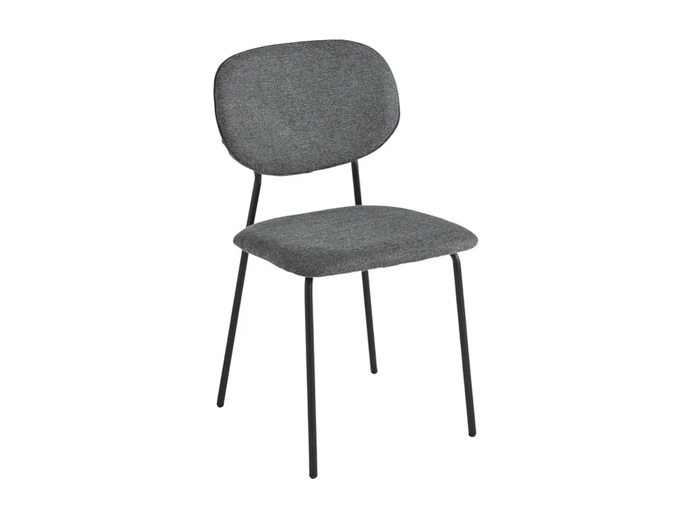 Conjunto de 2 sillas modernas antracita "Nika" con revestimiento de tela y estructura de metal cm 48x54 86h