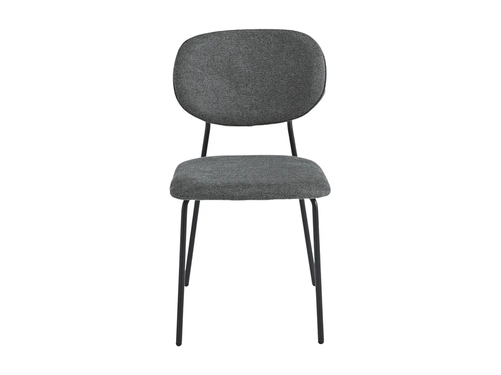 Conjunto de 2 cadeiras modernas antracite "Nika" com revestimento em tecido e estrutura metálica cm 48x54 86h