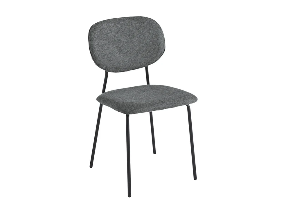 Conjunto de 2 cadeiras modernas antracite "Nika" com revestimento em tecido e estrutura metálica cm 48x54 86h