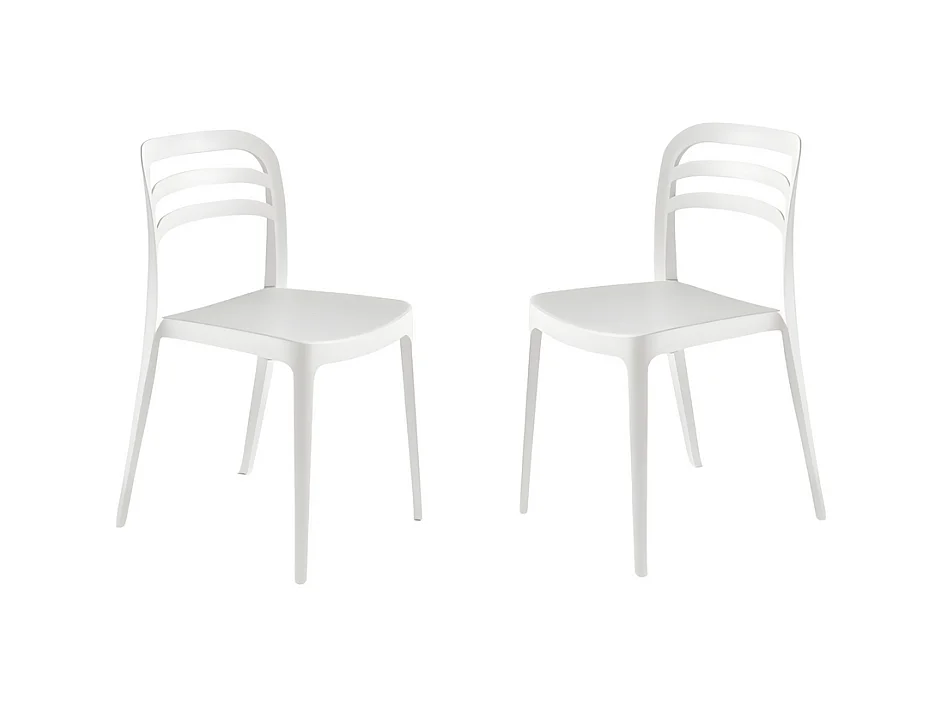 Set de 4 chaises blanches "Guapa" en polypropylène cm 50x51 82h