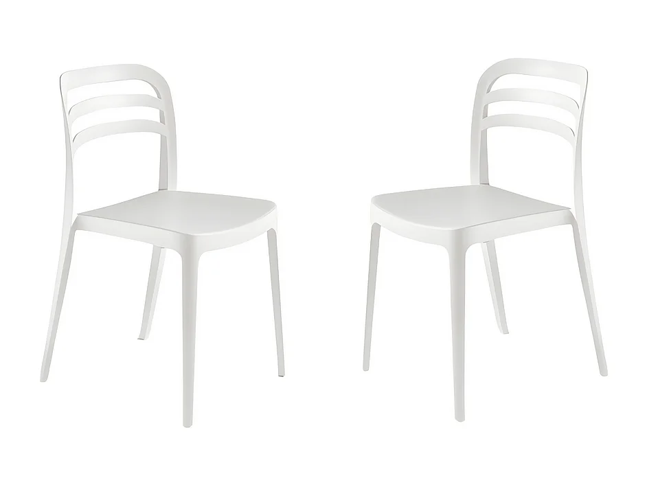 Juego de 4 sillas de comedor blancas "Guapa" en polipropileno cm 50x51 82h