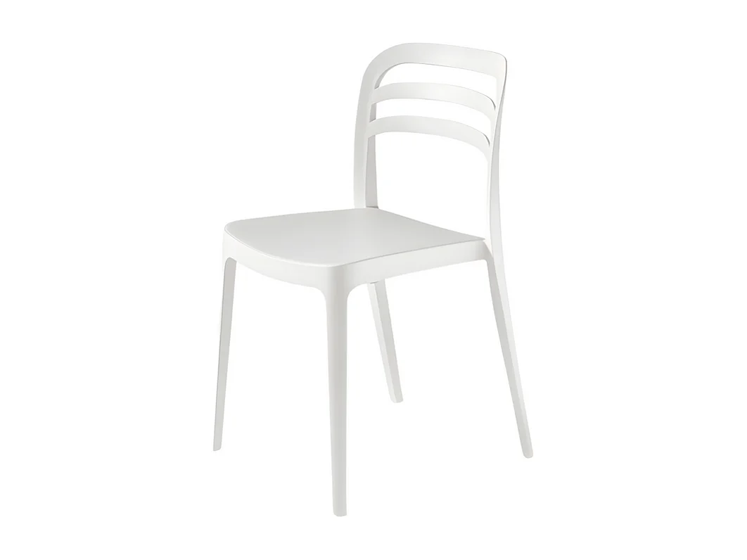 Satz von 4 weißen Esszimmerstühlen "Guapa" aus Polypropylen cm 50x51 82h