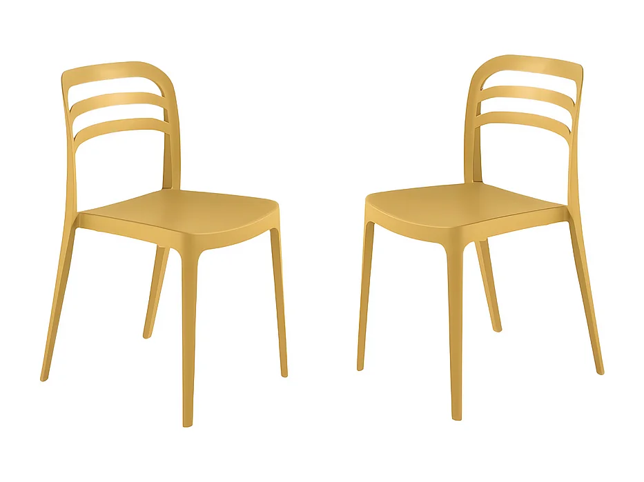 Set de 4 chaises "Guapa" en polypropylène jaune cm 50x51 82h