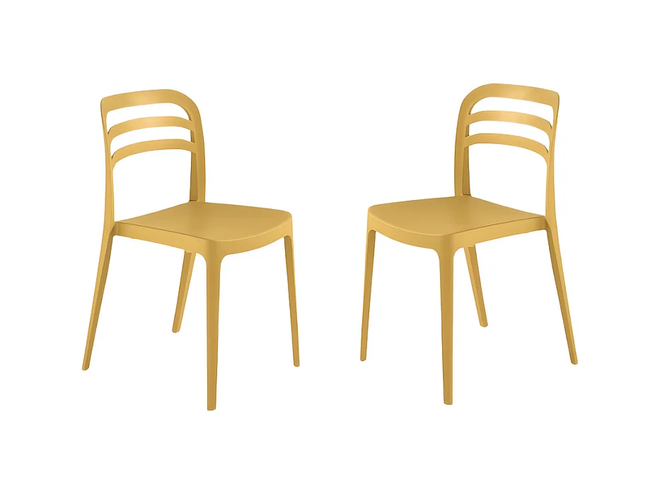 Set de 4 chaises "Guapa" en polypropylène jaune cm 50x51 82h