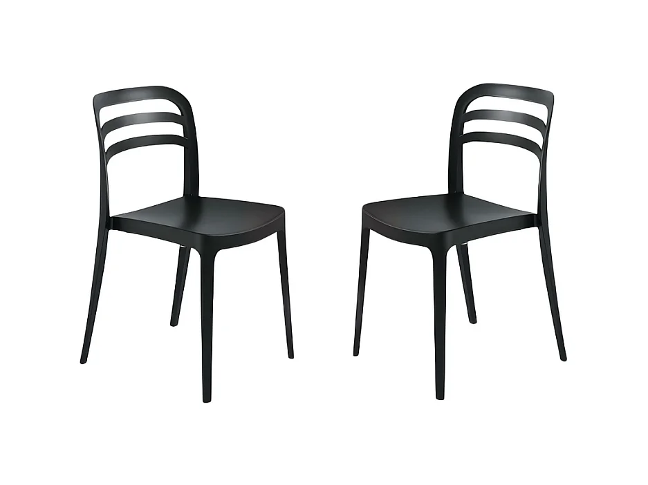 Set de 4 chaises "Guapa" en polypropylène noir cm 50x51 82h