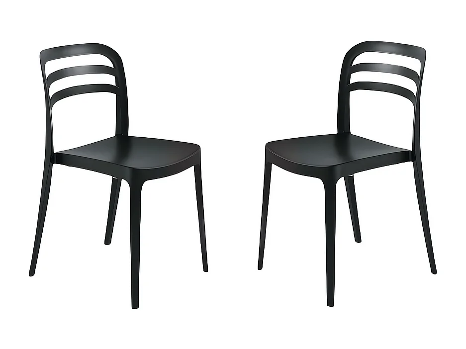 Juego de 4 sillas de comedor negras "Guapa" en polipropileno cm 50x51 82h