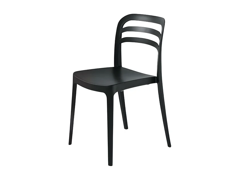 Juego de 4 sillas de comedor negras "Guapa" en polipropileno cm 50x51 82h