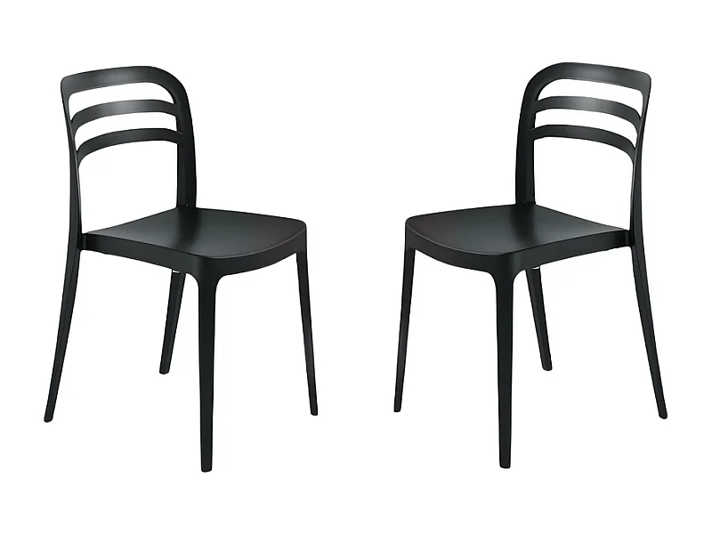 Set di 4 sedie da pranzo nere "Guapa" in  polipropilene cm 50x51 82h