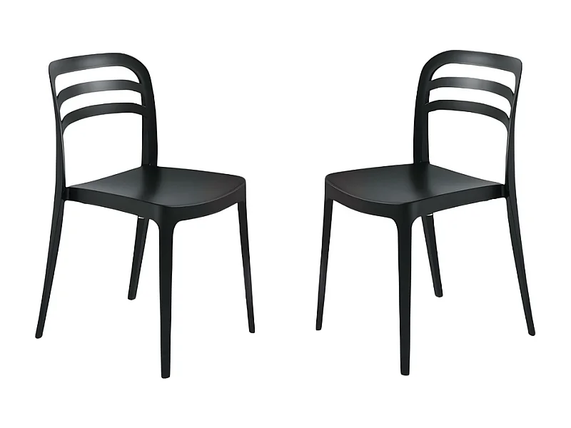 Conjunto de 4 cadeiras de jantar preto "Guapa" em polipropileno cm 50x51 82h