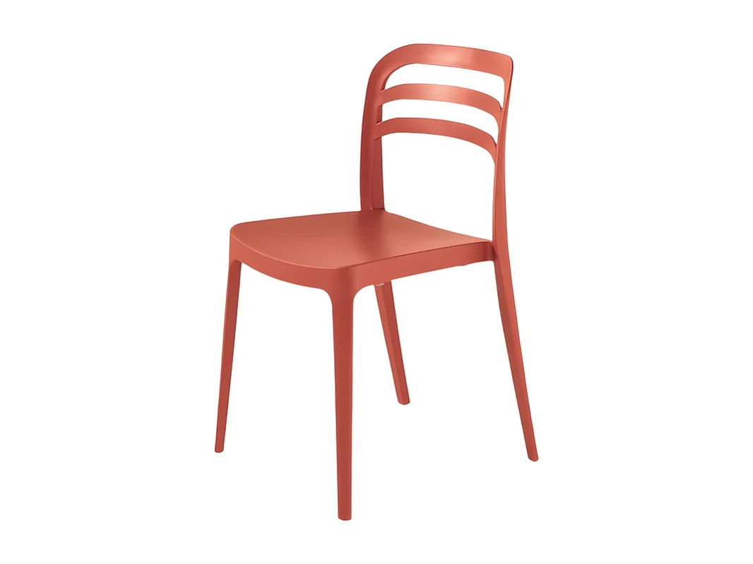 Set de 4 chaises "Guapa" en polypropylène rouge cm 50x51 82h