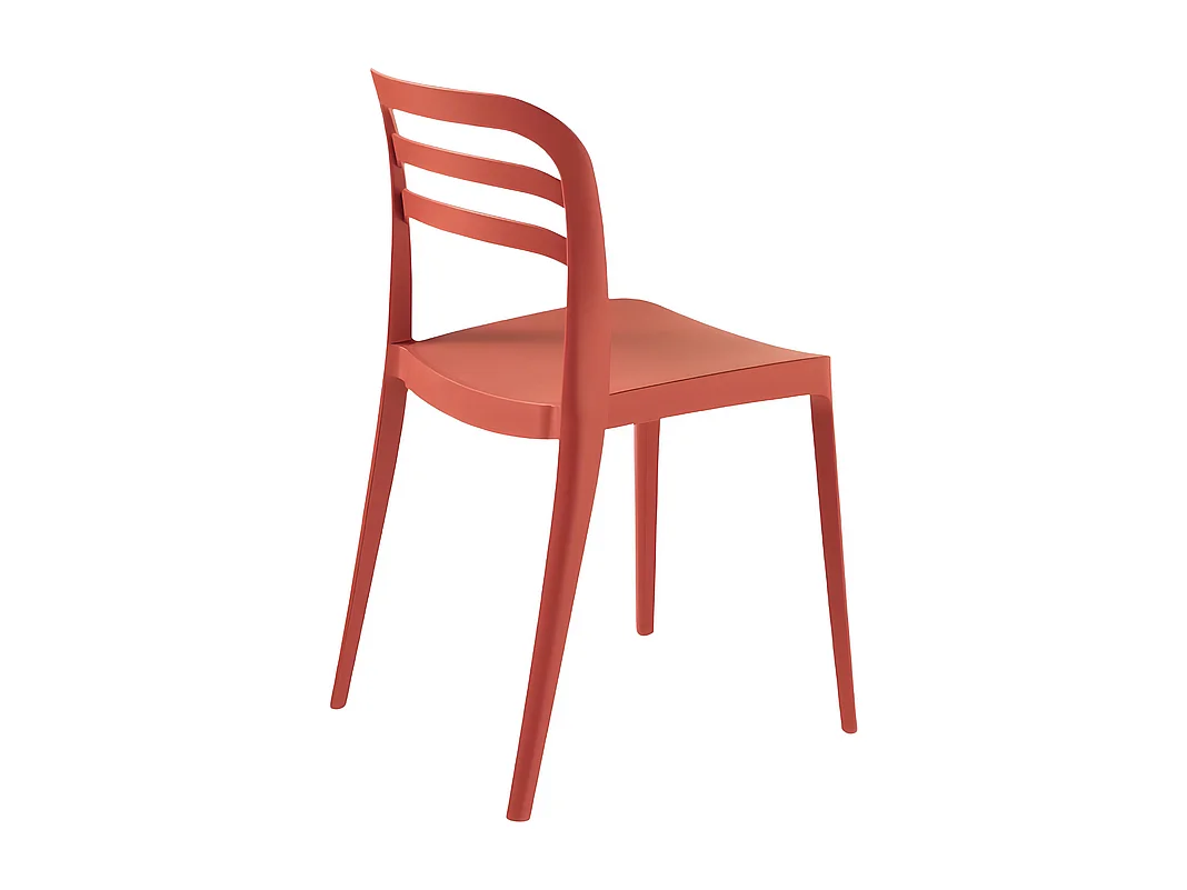 Set de 4 chaises "Guapa" en polypropylène rouge cm 50x51 82h